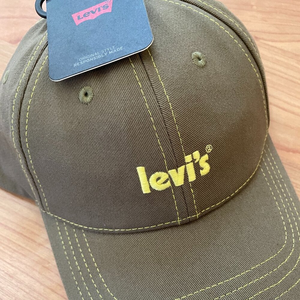 NWT Levi Strauss & Co - Olive Green, Classic Embroidered Logo Hat - UNISEX
